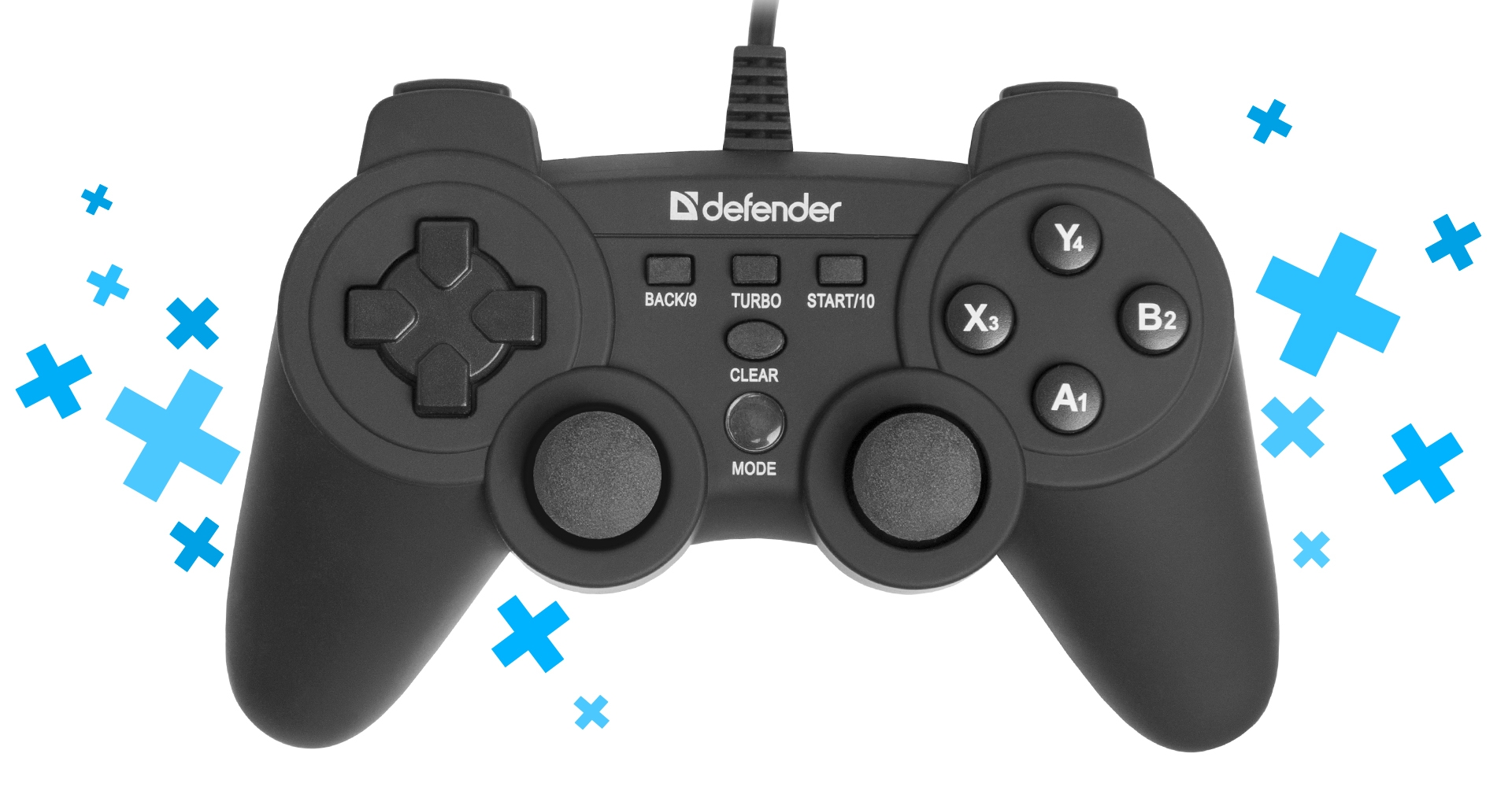 Проводной геймпад Defender Game Racer X7 USB Xinput, 12 кнопок, 2 стика