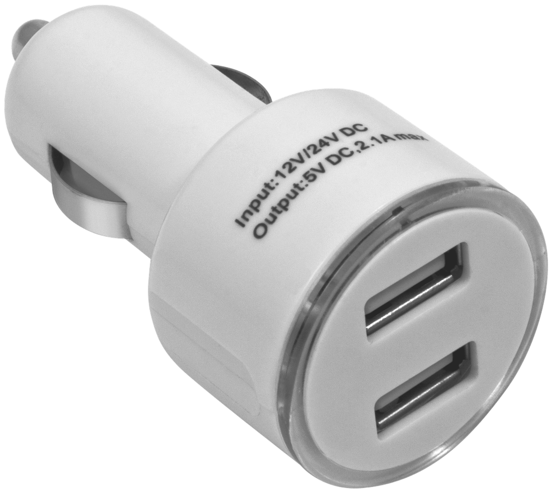 Автомобильный адаптер Defender ECA-02 2 порта USB, 5V/2.1А, пакет